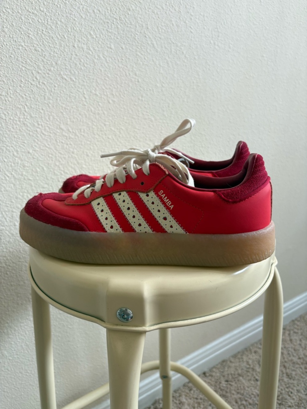 adidas Samba Platform Sneakers in Red and White